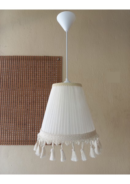 Krem Organze Avize M-122 Yatak Odası Çocuk Odası Genç ve Bebek Odası Avize Aydınlatma Sarkıt indirimleri