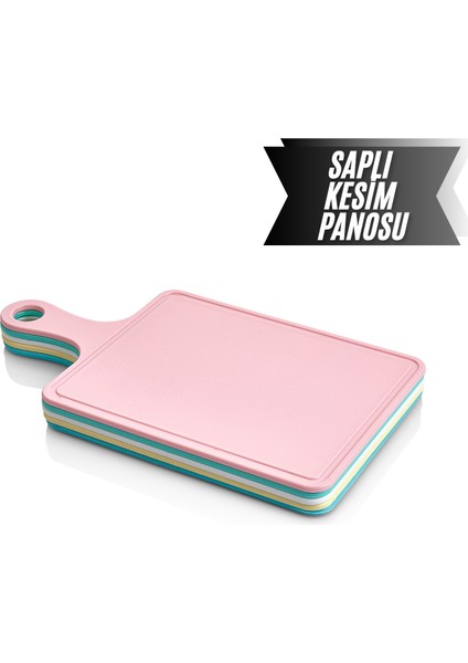 Saplı Kesim Panosu, Plastik Kesme Tahtası, Çok Amaçlı Kesme Tahtası, Doğrama Tahtası - Karışık Renk