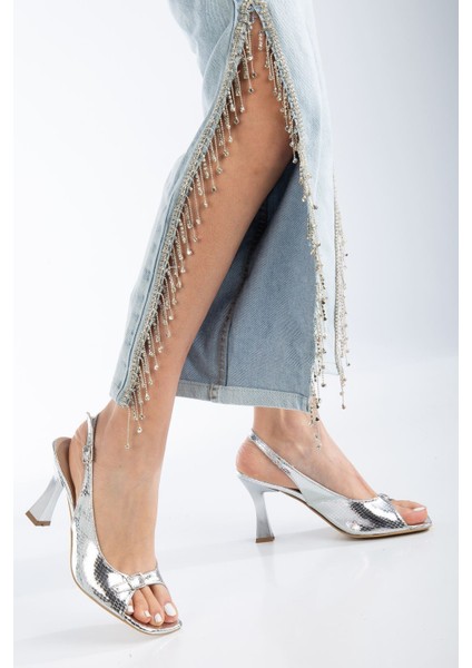 Felya Arkası Açık Topuklu Ayakkabı Bej