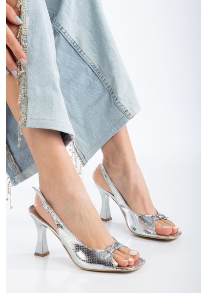 Felya Arkası Açık Topuklu Ayakkabı Bej