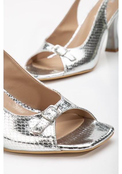 Felya Arkası Açık Topuklu Ayakkabı Bej