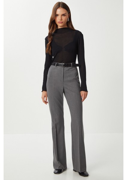 Hafif Ispanyol Paça Poliviskon Pantolon LGP0020 Antrasit