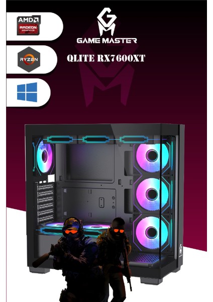 Qlite RX7600XT R5 5600 Cpu 16GB Ram 512GB M.2 RX7600TX 8GB 10X Argb Fan Sıvı Soğutuculu Gaming Pc indirimleri
