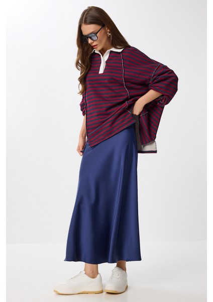 Uzun Saten Etek LGK0008 Lacivert fiyatları