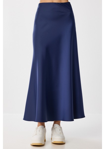 Uzun Saten Etek LGK0008 Lacivert fırsatları