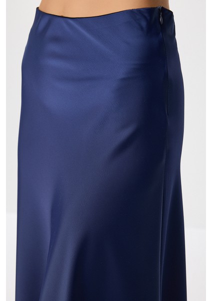 Uzun Saten Etek LGK0008 Lacivert indirimleri