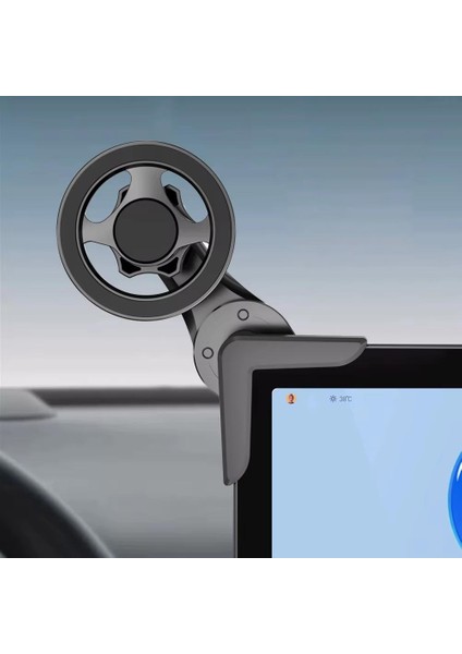 GA80 Mag-Safe Ekran Üstü Elektrikli Araç Telefon Tutucu 2,5 cm Kadar Tüm Ekranlar Araba Notebook Monitör