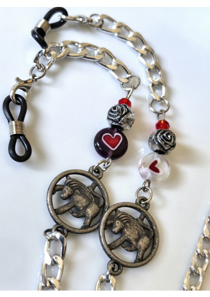 Aksesuar Boğa Burcu Nikel Rengi Gözlük Zinciri