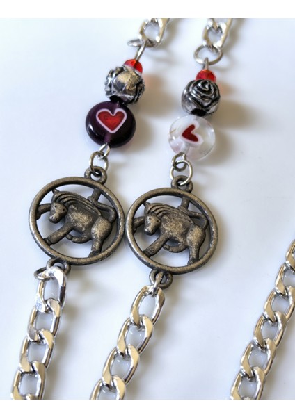 Aksesuar Boğa Burcu Nikel Rengi Gözlük Zinciri fiyatları