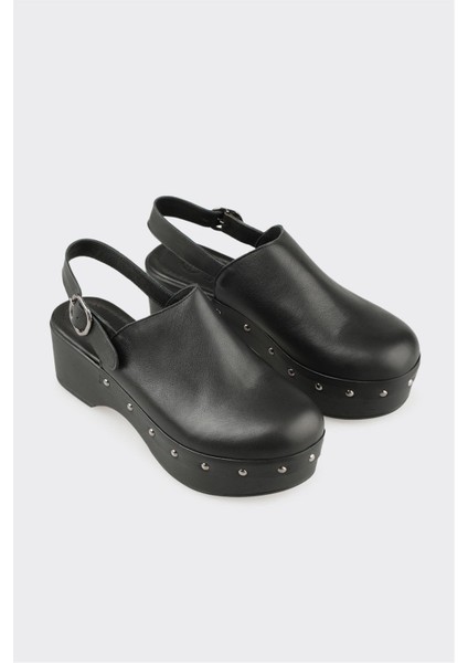 Siyah Deri Kadın Terlik fiyatları