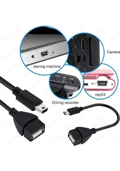 Mini USB Otg Kablo 5 Pin USB Çevirici Kablo Veri Kablosu Araba Ses Için Tablet Mp3 Mp4 Dönüştürücü modelleri