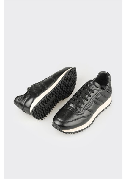 Siyah Deri Erkek Spor Ayakkabı modelleri