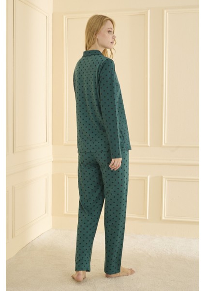 Kadın Pijama Takımı Uzun Kol Önden Düğmeli modelleri