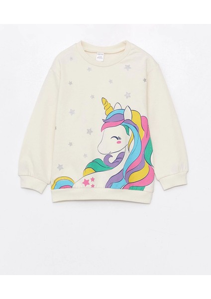 Lcw Kids Ekru Bisiklet Yaka Uzun Kollu Kız Bebek Sweatshirt ve Eşofman Alt 2'li Takım fiyatları