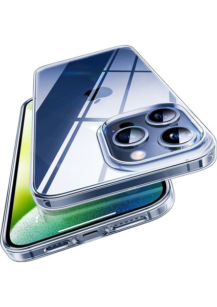 Iphone 14 Pro Max Uyumlu Sararmaz Hoparlör Toz Korumalı Sert Şeffaf Kılıf
