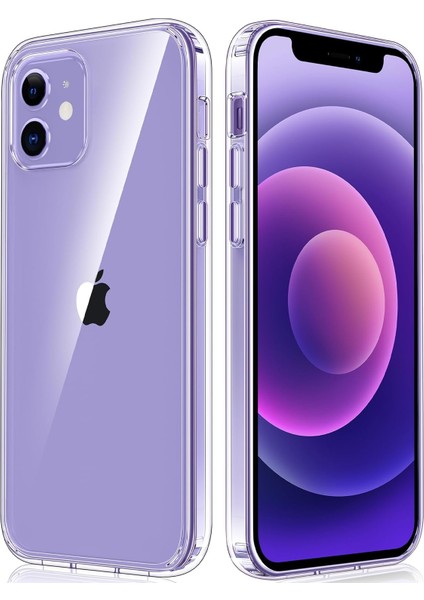 Iphone 12 Uyumlu Sararmaz Hoparlör Toz Korumalı Sert Şeffaf Kılıf