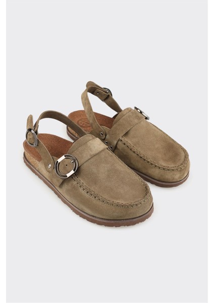 Haki Deri Kadın Terlik fiyatları