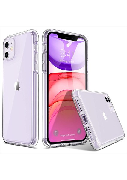 Iphone 11 Uyumlu Sararmaz Hoparlör Toz Korumalı Sert Şeffaf Kılıf