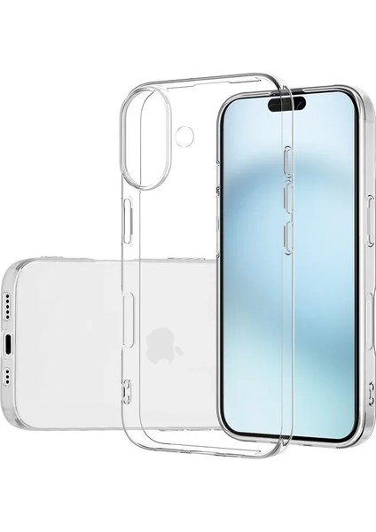 Iphone 16 Plus Uyumlu Sararmaz Hoparlör Toz Korumalı Sert Şeffaf Kılıf