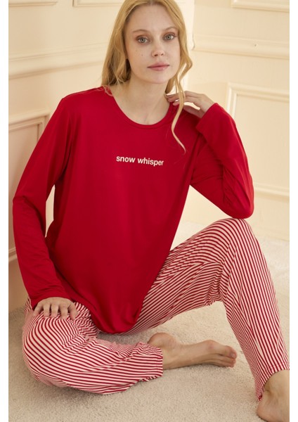 Kadın Pijama Takımı Uzun Kol Mevsimlik