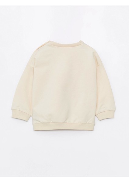 Lcw Baby Bej Bisiklet Yaka Uzun Kollu Baskılı Erkek Bebek Sweatshirt ve Eşofman Altı 2'li Takım modelleri