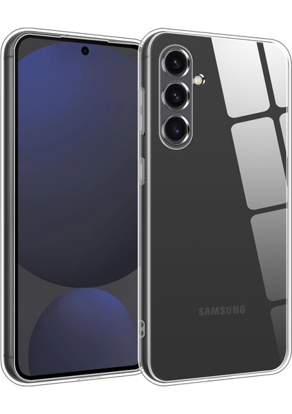 Samsung Galaxy S24 Fe Uyumlu Sararmaz Hoparlör Toz Korumalı Sert Şeffaf Kılıf
