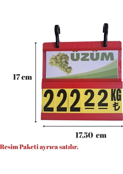 5 Adet Manav Etiketi 17X17,50 cm (Manav Etiketi-Kasap Etiketi-Balık Etiketi) Şipşak Etiket