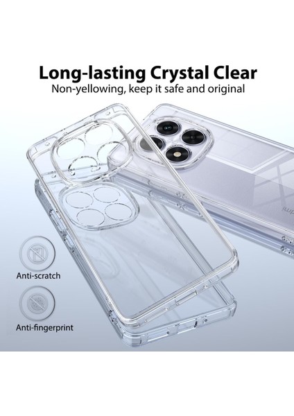 Xiaomi Redmi Note 14 Pro 4g Uyumlu Sararmaz Hoparlör Toz Korumalı Sert Şeffaf Kılıf modelleri