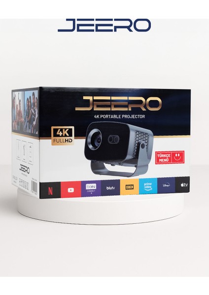 4K Smart Cinema Portable Projector (Auto Focus / Android) Türkçe Menü