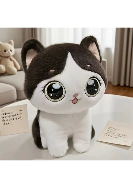 Kawaii Siyah Kedi Peluş Oyuncak 25 cm Doğum Günü Hediyelik Oyuncak