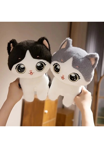 Kawaii Siyah Kedi Peluş Oyuncak 25 cm Doğum Günü Hediyelik Oyuncak modelleri