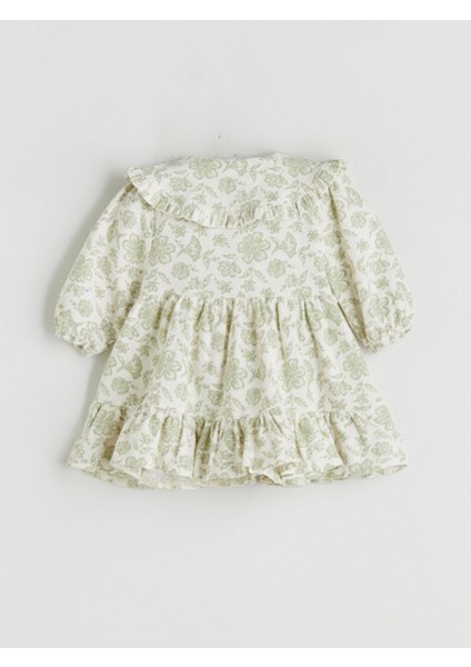 Bebe Yaka Çiçekli Kız Bebek Elbise (W5) modelleri