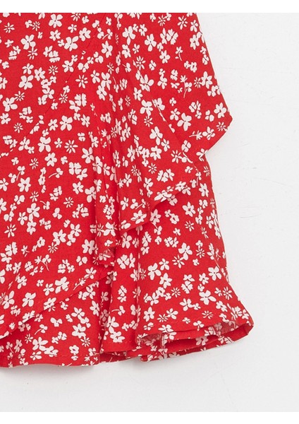 Lcw Kids Kırmızı Beli Lastikli Çiçekli Kız Çocuk Etek indirimleri