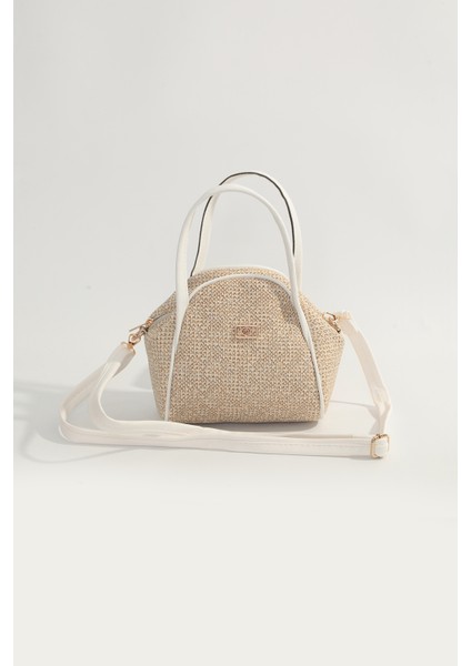 Armoni Hasır Mini El ve Omuz Çantası