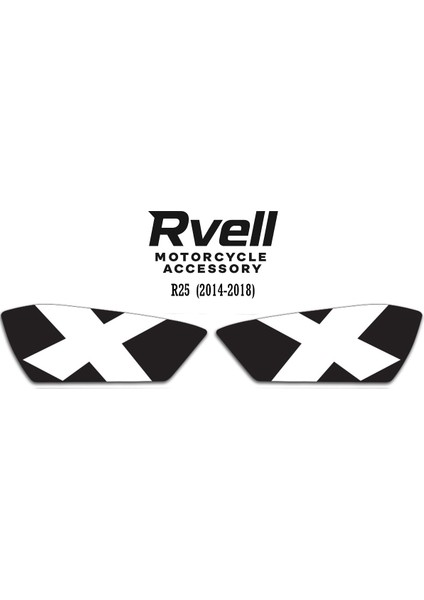 Rvell Yamaha R25 (2014-2018) Uyumlu Far Sticker x Beyaz