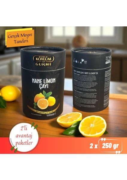 Amasya Nane Limon Çayı 250 gr (2'li Paket 500 Gr) Bitki Çayı, Gerçek Meyve Taneli