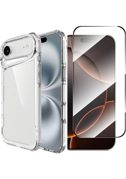 iPhone 17 Air Kılıf Tmex Armor Köşelerden Darbeye Dayanıklı Kapak + Ekran Koruyucu