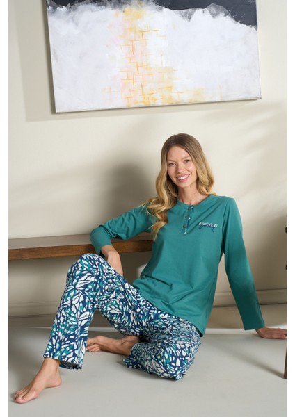 Kadın Pijama Takımı Uzun Kol Mevsimlik Düğmeli fiyatları