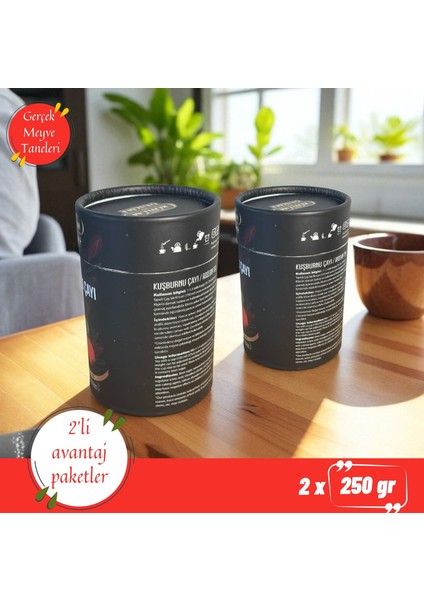 Amasya Kuşburnu Çayı 250 gr (2'li Paket 500 Gr) Bitki Çayı,gerçek Meyve Taneli Silindir modelleri