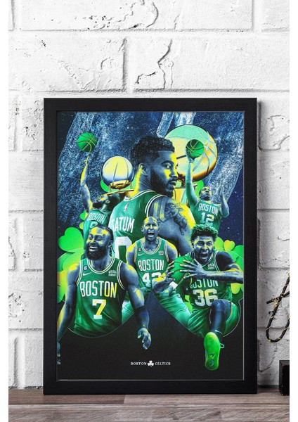 Jayson Tatum Boston Celtics Çerçeveli Tablo - Basketbol Nba Posteri Tablo