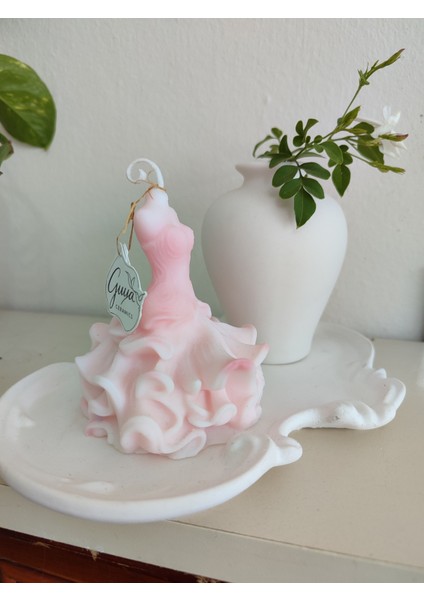 Guya Balerin Seti – Sandal Kokulu Soya Mum & Taştozu Vazo & Dekoratif Tepsi fiyatları