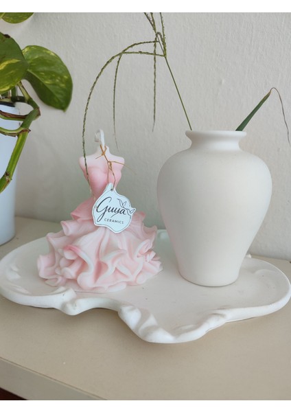 Guya Balerin Seti – Sandal Kokulu Soya Mum & Taştozu Vazo & Dekoratif Tepsi indirimleri