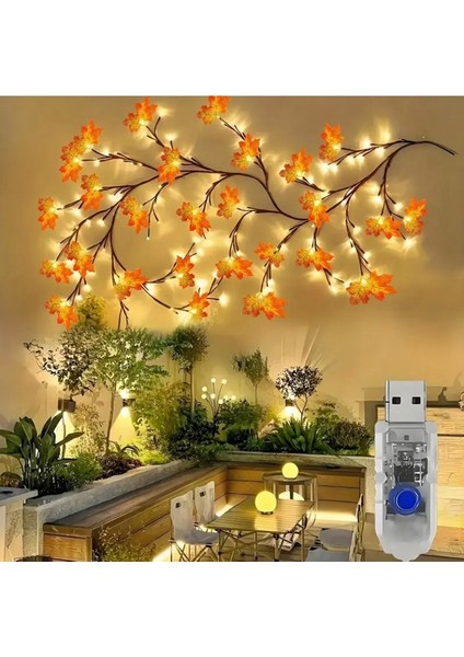 Dekoratif Sonbahar Yapraklı Duvar Dekorasyonu- Ağaç Dalı Duvar Aydınlatma 144 LED 8 Mod + Uzaktan Kumandalı indirimleri