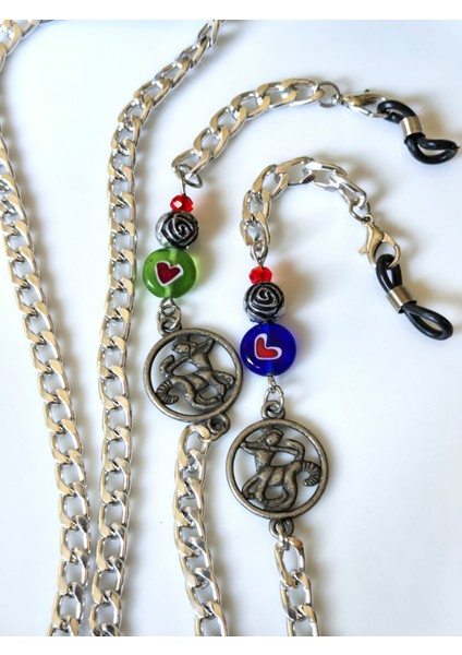 Aksesuar Yay Burcu Nikel Rengi Gözlük Zinciri fiyatları