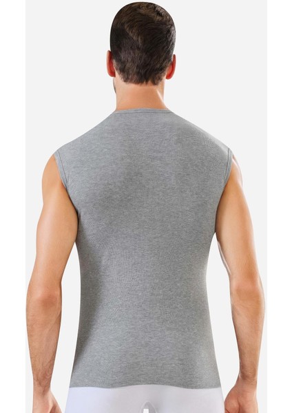 6 Adet Gri Kolsuz Erkek Atlet Yuvarlak Yaka Sıfır Kol Tişört %100 Pamuklu fırsatları
