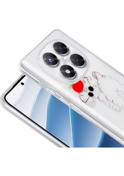 Redmi Note 14 Pro 4g Kılıf Şeffaf Figürlü Zore Folk Sert Kapak - Çilek