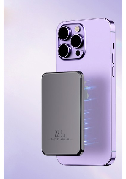 iPhone 12 13 14 15 16 Uyumlu 15W Hızlı Şarj Magsafe Powerbank 5000 Mah Kablosuz Mıknatıslı modelleri