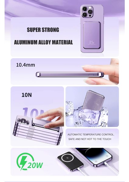 iPhone 12 13 14 15 16 Uyumlu 15W Hızlı Şarj Magsafe Powerbank 5000 Mah Kablosuz Mıknatıslı indirimleri