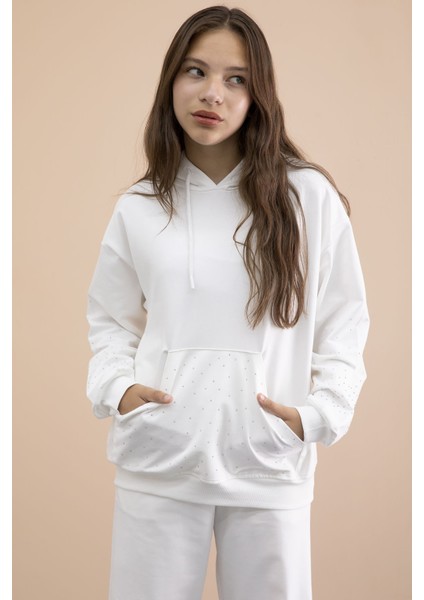 Ekru Kız Çocuk Taş Detaylı 2li Takım 21181 fırsatları