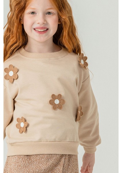 Kahverengi Kız Çocuk Papatya Işlemeli 2'li Takım 21530 fiyatları
